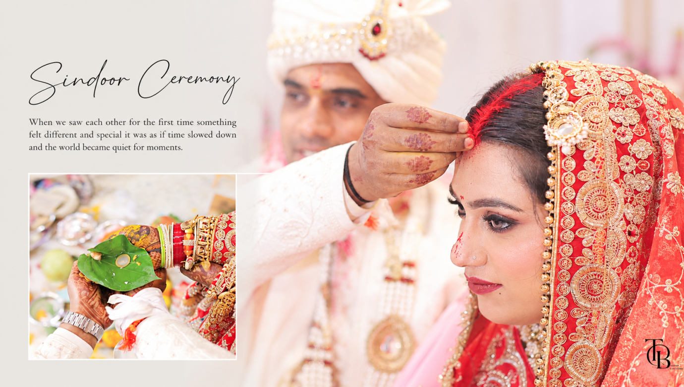 Indian bride during the sindoor ceremony captured by a wedding photographer in Rohini, Delhi